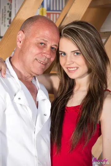 Petite Brunette Strips Out of Her Shorts for Old Man Sex