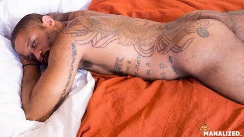 Thick Ebony Man Stands Nude and Strokes His Cock – photo 10 of 20