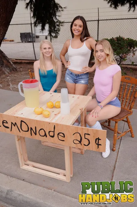 Chloe Couture: Blonde and Brunette Latinas Give a Handjob Outdoors – photo 1 of 20
