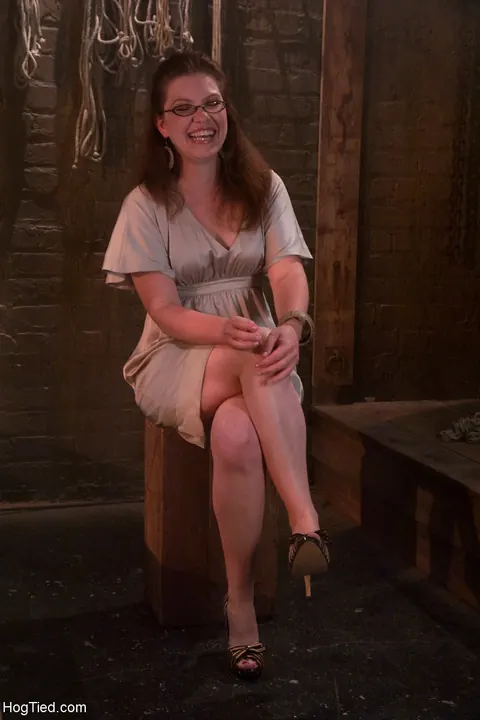 Kimberlee Cline: Busty Brunette in Glasses Gets Bound and Takes a Dildo – photo 2 of 21