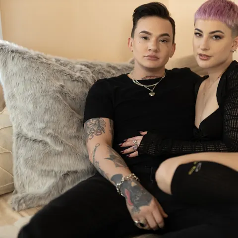 Nikki Hearts: Slim Short-Haired Babe with Natural Tits Toys Herself Beside Her Partner – photo 16 of 16