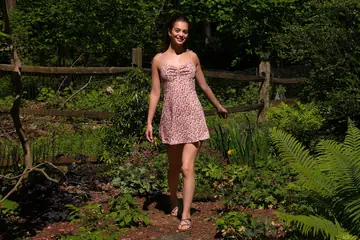 Petite Blonde Spreads Outdoors