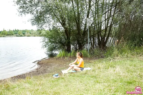 Woman Strips in Woods and Spreads on the Beach – photo 1 of 16