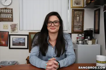 Kymberlee Anne – Brunette in Glasses Fucks and Kisses in Casting Set