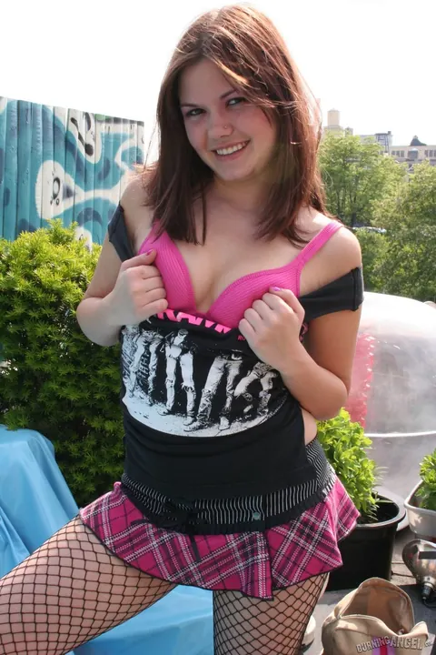 Morgan Mae: Woman with Pierced Pussy Strips Naked Outdoors – photo 5 of 17