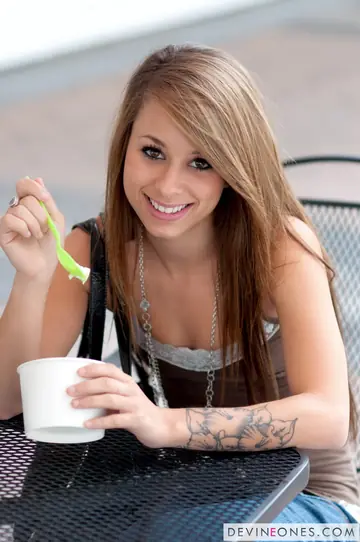 Skinny Redhead Flashes Her Small Tits in Public Wearing Jeans