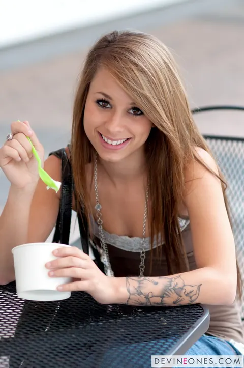 Riley Jensen: Skinny Redhead Flashes Her Small Tits in Public Wearing Jeans – photo 1 of 12