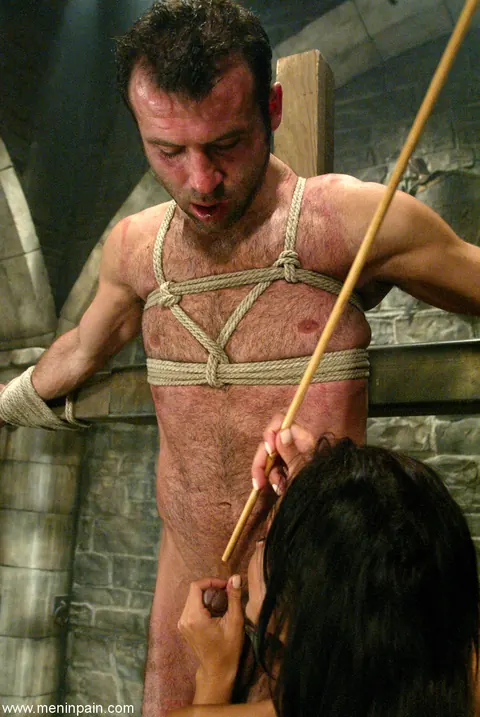 Sandra Romain: Thick Brunette MILF in Latex Dominates Bound Man with Blowjob – photo 5 of 21