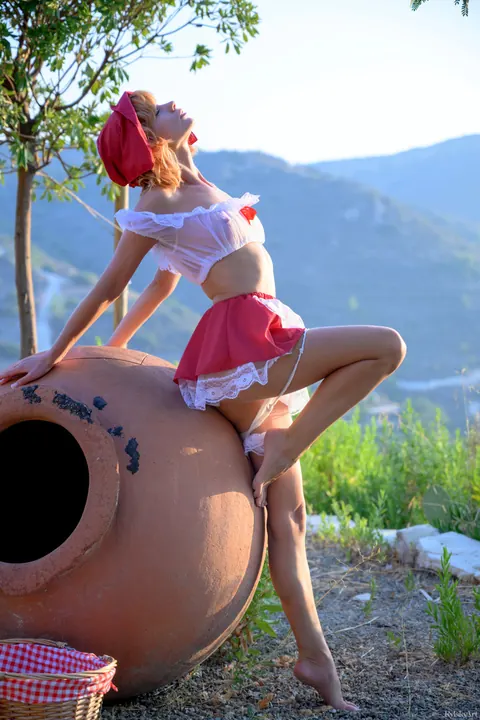 Marta Gromova: Petite Redhead Flaunts Lingerie and Costume Outdoors – photo 14 of 20