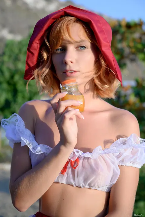 Marta Gromova: Petite Redhead Flaunts Lingerie and Costume Outdoors – photo 4 of 20
