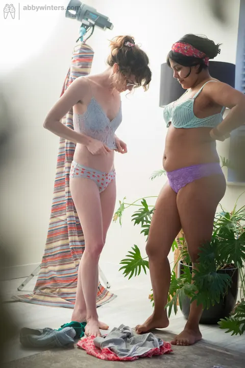 Thick Hairy Women Strip Off Their Lingerie for Interracial Lesbian Play – photo 8 of 16