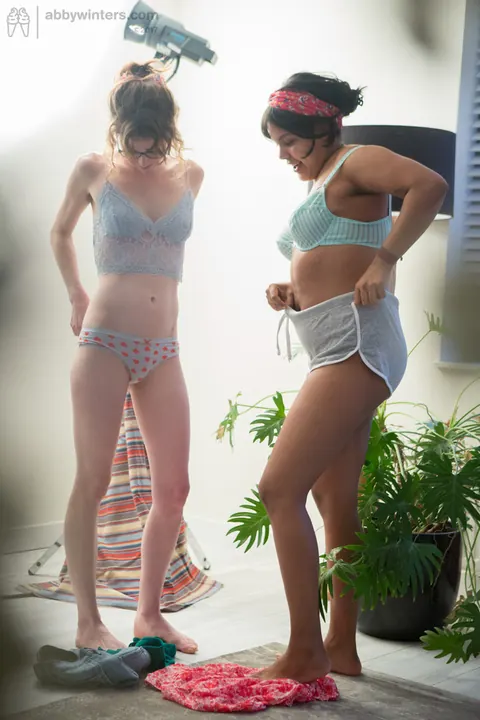 Thick Hairy Women Strip Off Their Lingerie for Interracial Lesbian Play – photo 11 of 16