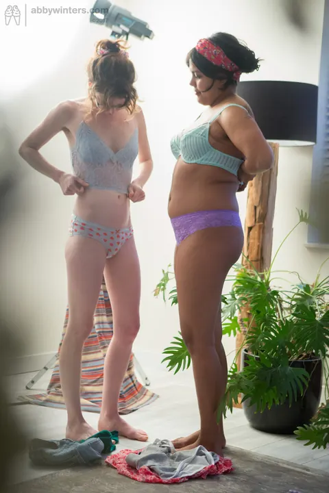 Thick Hairy Women Strip Off Their Lingerie for Interracial Lesbian Play – photo 9 of 16