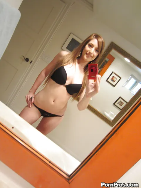 Casana Lei: Brunette Strips Out of Her Jeans in the Bathroom Mirror – photo 6 of 16