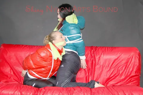 Thick Women in Pigtails Bound and Gagged on a Futon – photo 2 of 16