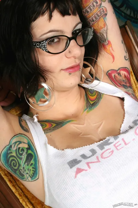 BellaVendetta: Busty Brunette in Glasses Strips Out of Her Panties and Spreads – photo 3 of 17