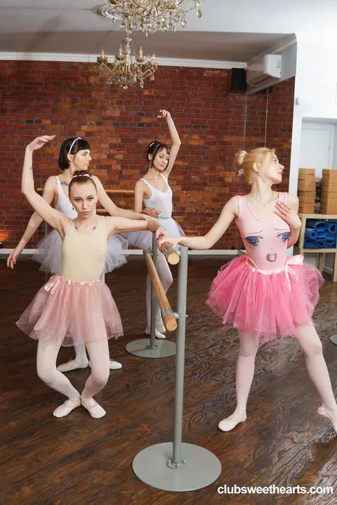 Alexis Wilson: Busty Ballerinas in Pantyhose Share a Stiff Cock – photo 1 of 21