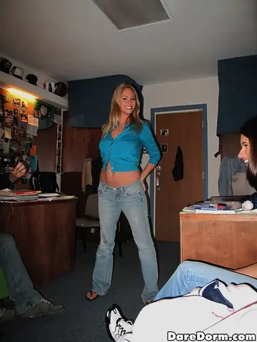 Short-Haired Thick Babe with Big Tits Takes Multiple Men