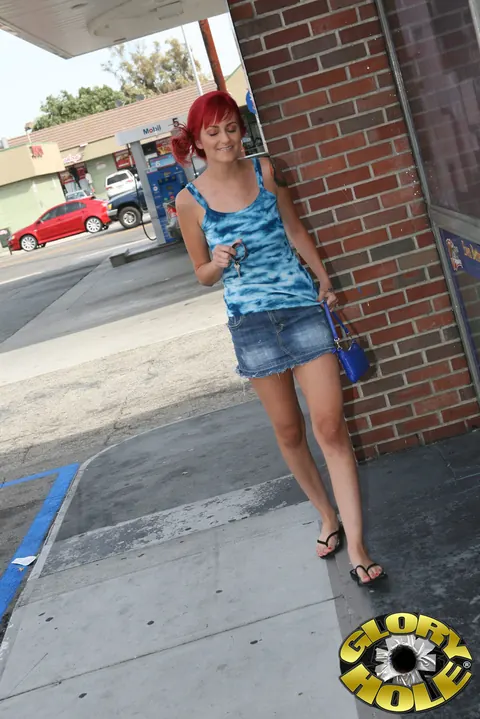 Phoenix Askani: Tattooed Redhead Sucks and Takes Anal at a Public Gloryhole – photo 1 of 19