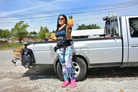 Thick Latina in Lingerie and Glasses Spreads Outdoors – photo 1 of 20