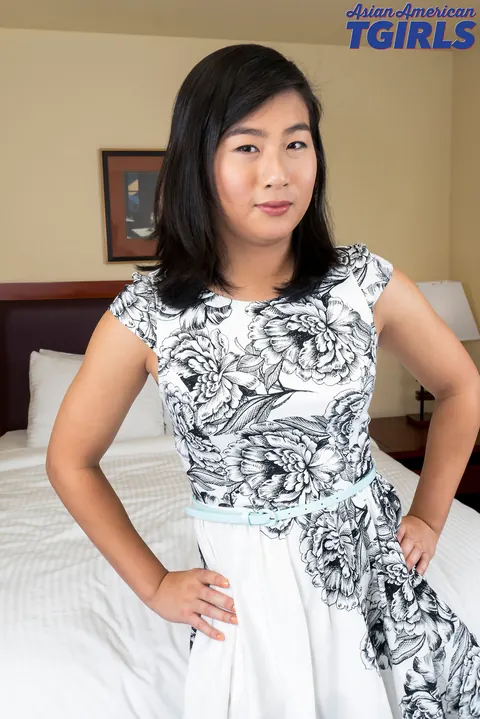 Asian Trans Woman Strips Off Her Panties and Strokes to Cum – photo 2 of 16