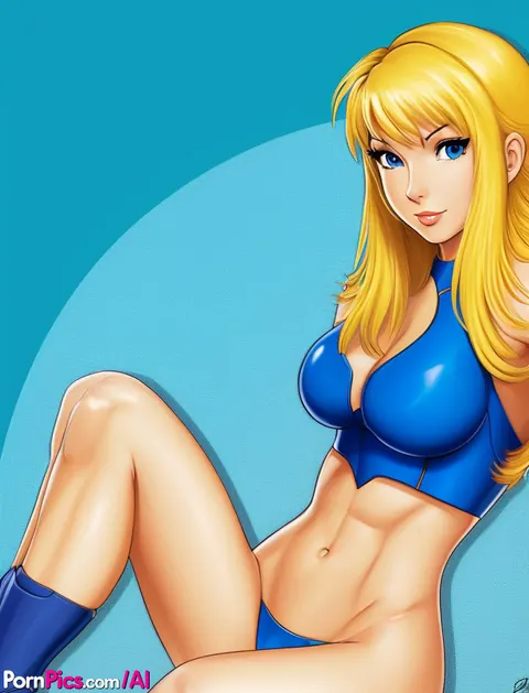 AI-Generated Busty Short-Haired Woman Spreads Her Legs – photo 2 of 10