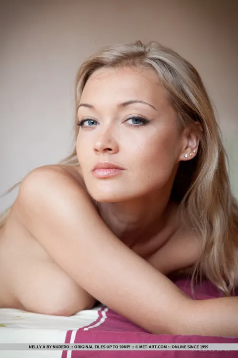 Nelly A: Blonde Woman in Panties Spreads Her Shaved Pussy – photo 18 of 18