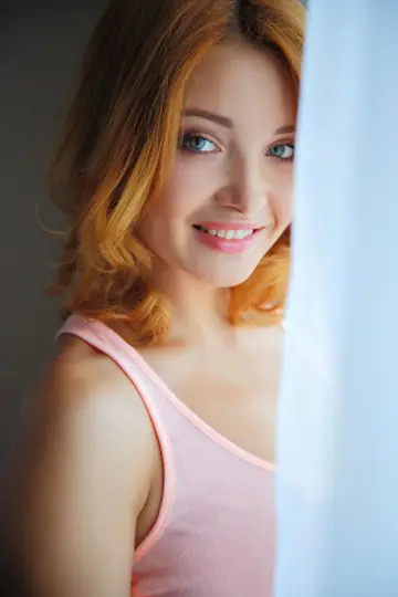 Thick Redhead with Big Tits Spreads Her Shaved Pussy