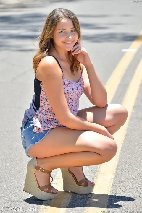 Avi Love: Tall Redhead in a Skirt and Shorts Masturbates Outdoors – photo 9 of 15