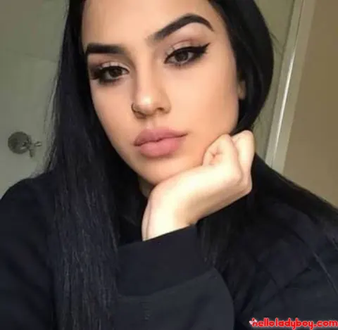 Busty Asian Trans Woman Poses Nude and Displays Her Cock – photo 9 of 19
