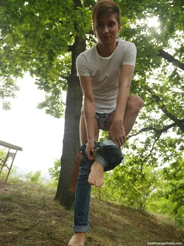 Two Men Suck and Fuck Outdoors in Gay Anal Session