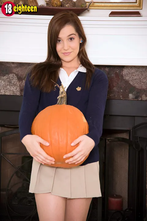 Kasey Warner: Slim Brunette Gives a Titjob in Costume Before Riding Her Partner's Cock – photo 1 of 16