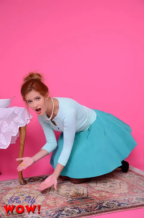 Elle Richie: Slim Redhead Strips to Stockings and Heels – photo 2 of 17
