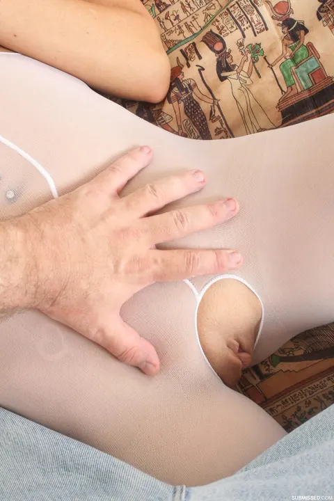 Tricia Oaks: Busty Brunette MILF Bound in Sheer Bodystocking Spreads Her Pussy – photo 11 of 21