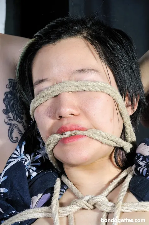 Asian Brunette Stands Nude in Rope Bondage – photo 11 of 21