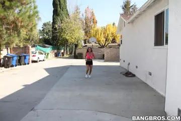 Busty Brunette MILF Strips Naked Outdoors for Yoga and Sex