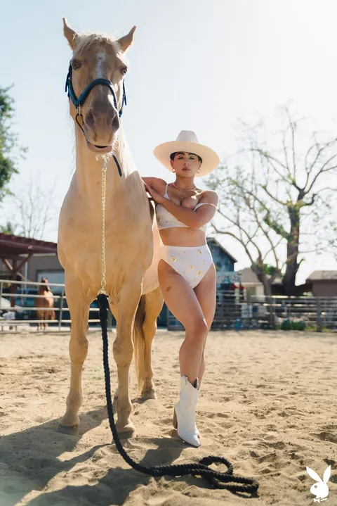 Mia Valentine: Petite Busty Brunette in Heels Spreads Outdoors on a Ranch – photo 3 of 20