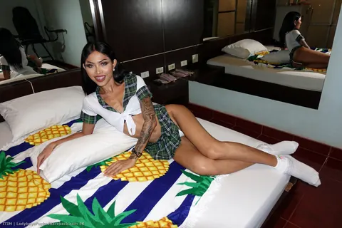 Slim Trans Woman Strips Nude and Plays with Her Ass – photo 1 of 15