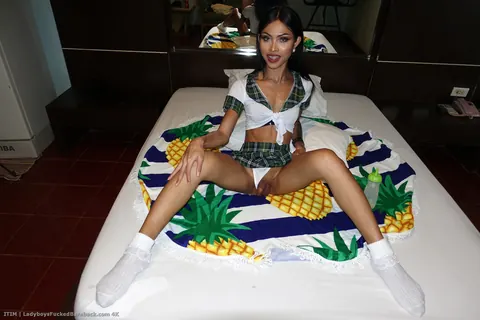 Slim Trans Woman Strips Nude and Plays with Her Ass – photo 8 of 15