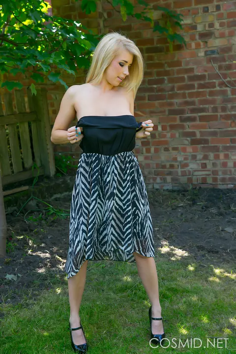 Jodie Piper: Blonde with Big Natural Tits Strips Out of Her Panties Outdoors – photo 8 of 16