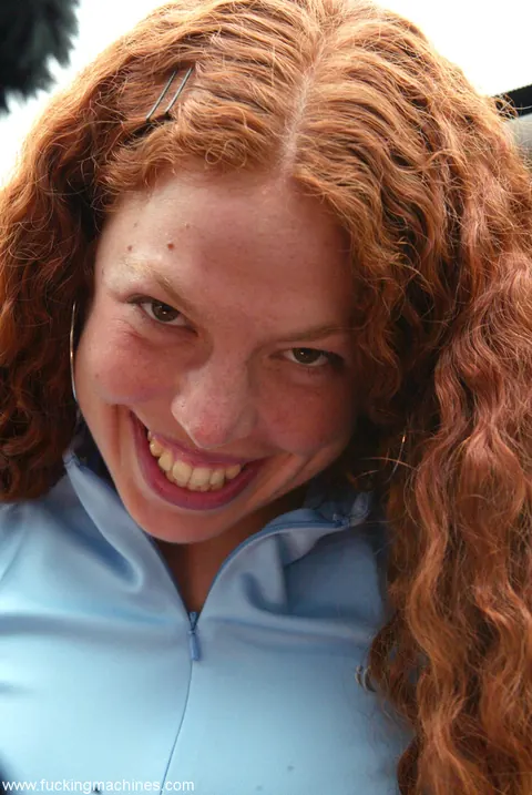 Curly Redhead in Shorts Masturbates While Bound – photo 2 of 20