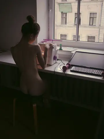 Redhead with Small Natural Tits Enjoys Lesbian Sex and Kissing