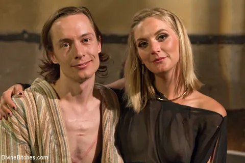 Mona Wales: Tall Blonde MILF Pegs Bound Slave in Pantyhose – photo 7 of 14