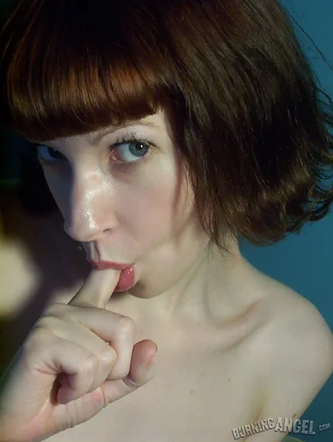 Slim Redhead Pulls Aside Her Panties to Finger Her Pussy – photo 8 of 16