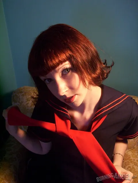 Slim Redhead Pulls Aside Her Panties to Finger Her Pussy – photo 3 of 16