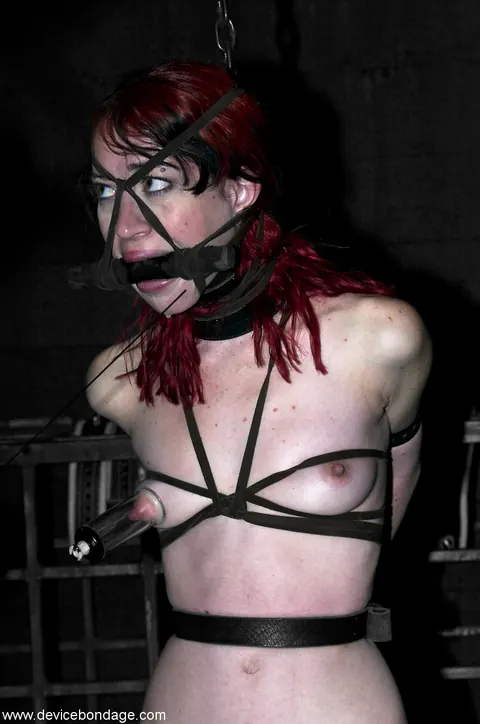 Mina Meow: Redhead in Bondage Uses a Dildo and Fingers Herself – photo 7 of 21