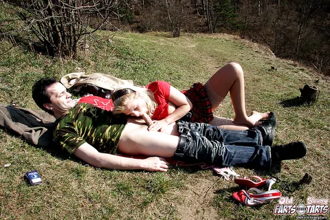 Busty MILF Sucks and Fucks Outdoors in Stockings – photo 6 of 16