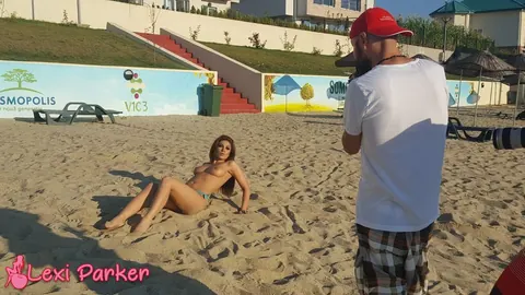 Lexi Parker: Blonde with Big Natural Tits and Tattoo Strips Off Her Bikini on the Beach – photo 14 of 21