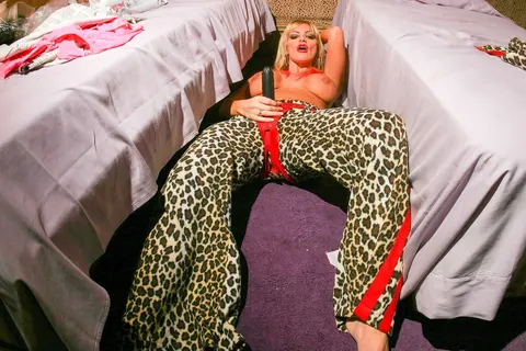 Brittany Andrews: Busty Blonde MILF Poses in a Strap-On Harness and Uses a Toy – photo 18 of 21