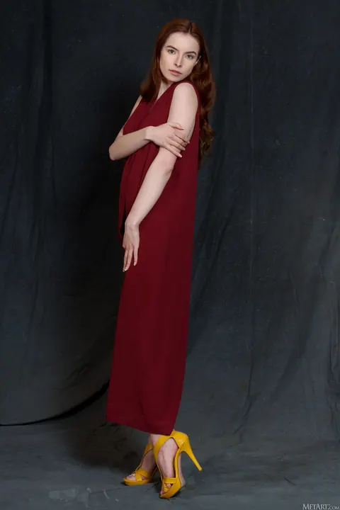 Loren Sun: Petite Czech Redhead Strips Out of Her Dress and Spreads – photo 1 of 21